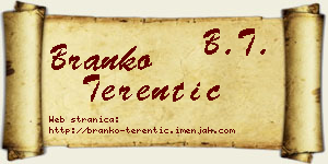 Branko Terentić vizit kartica